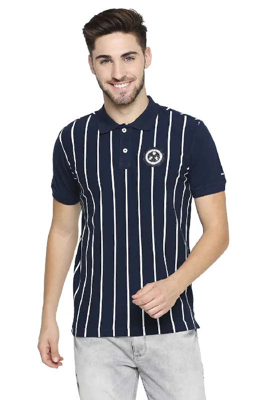 Muscle Fit Engineered Stripe Polo T-shirt