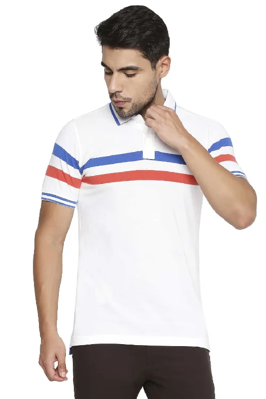 Muscle Fit Engineered Stripe Polo T Shirt