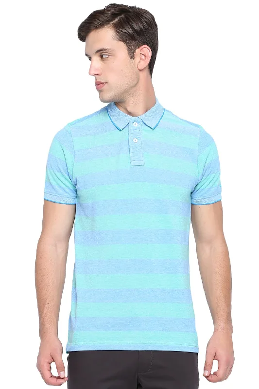 Muscle Fit Polo Stripe T Shirt