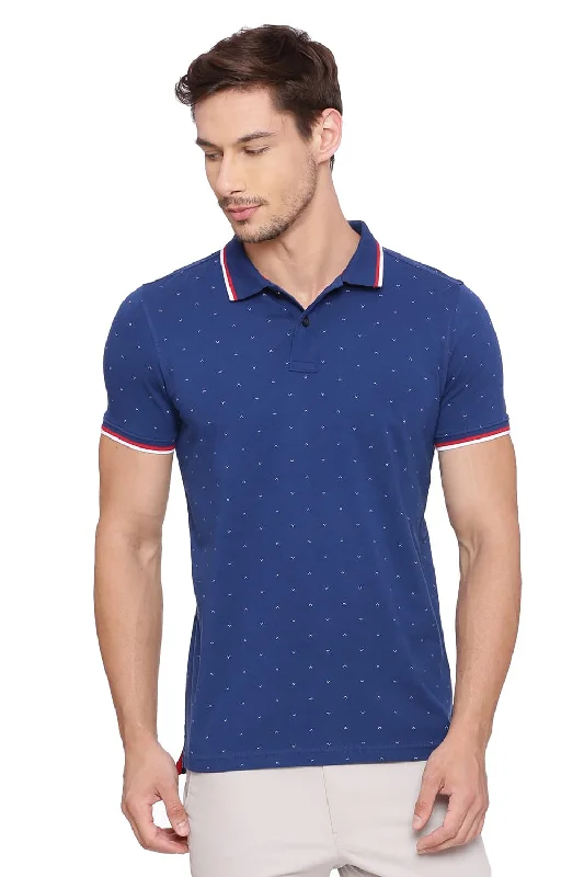 Muscle Fit Printed Polo T Shirt