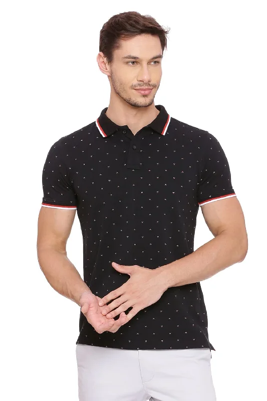 Muscle Fit Printed Polo T Shirt