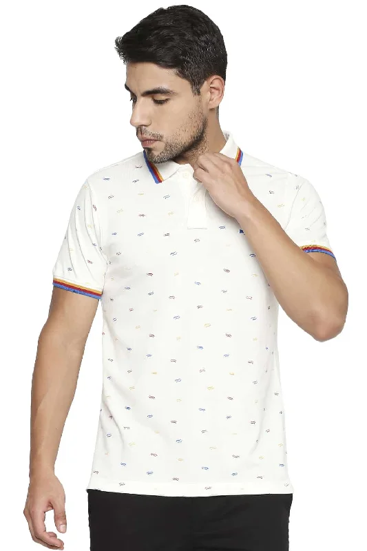 Muscle Fit Printed Polo T Shirt