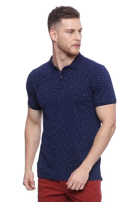 Muscle Fit Printed Polo T Shirt