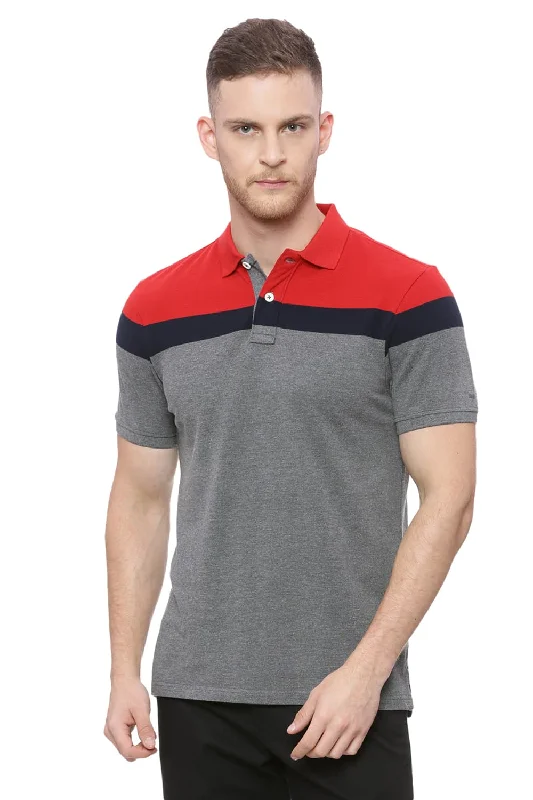 Muscle Fit Stripe Polo T Shirt