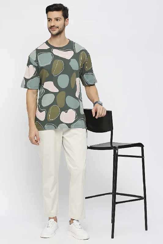 Online Deal Relaxed Fit Cotton Printed Crew T-shirts