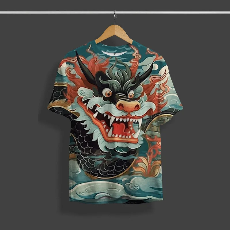 Chinese Dragon Full Print Streetwear Desing T-Shirt