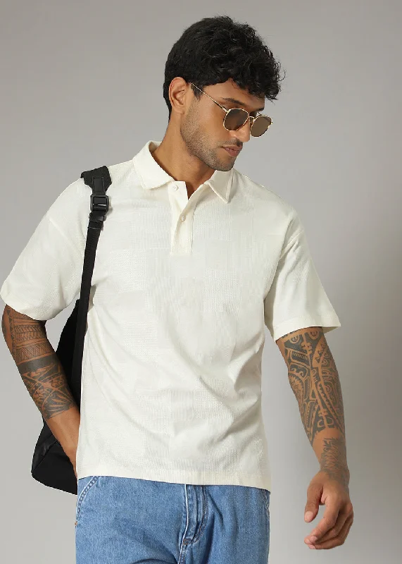 Midnight Madness Cream Patterned Polo T-shirt
