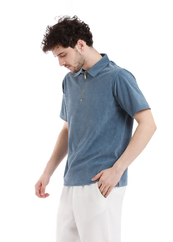 Shop and Save Dutch Blue Zip polo T-shirt
