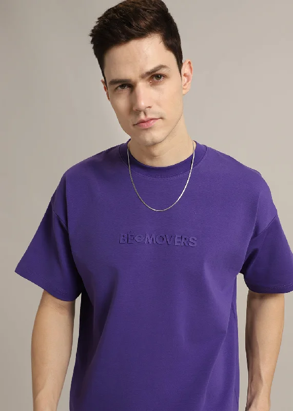 Year-End Sale Emboss Luxe Purple Oversized T-shirt