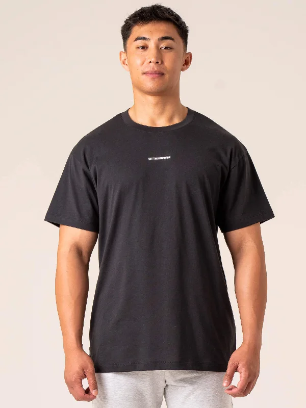 Steal Deal Emerge Oversized T-Shirt - Faded Black