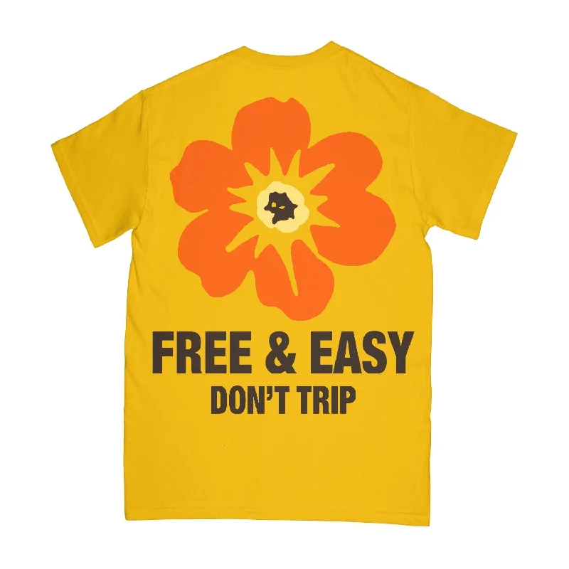 Free and Easy Island Flower Gold T-Shirt