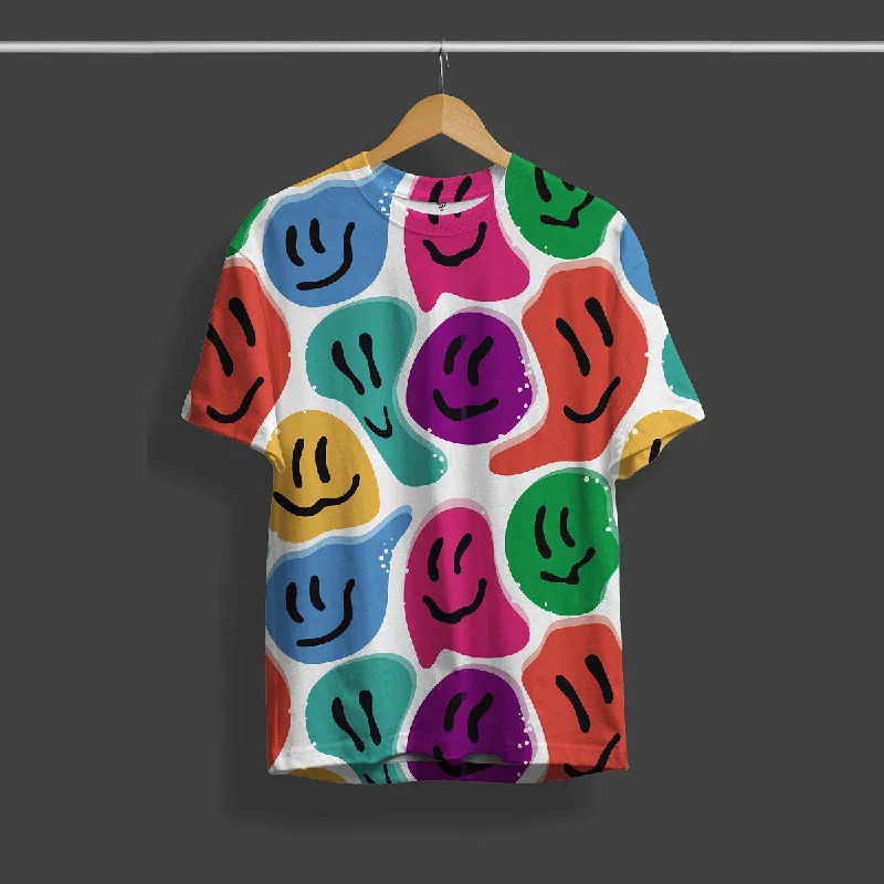 Full Colorful Ghost Print Tee