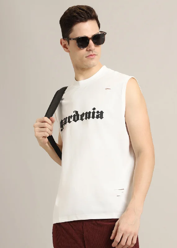 Discount Deals Gardenia Off White Ribbed Regular Tank