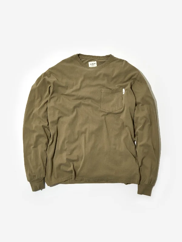 Price Reduction Goodhood Worldwide Basic Longsleeve Pocket T-Shirt - Olive