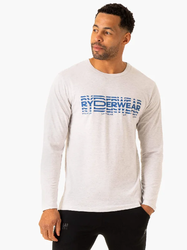 Markdown Sale Graphic Long Sleeve T-Shirt - Grey Marl