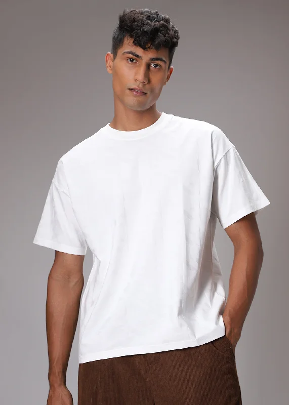 Daily Special Herringbone Pattern Oversized White T-Shirt