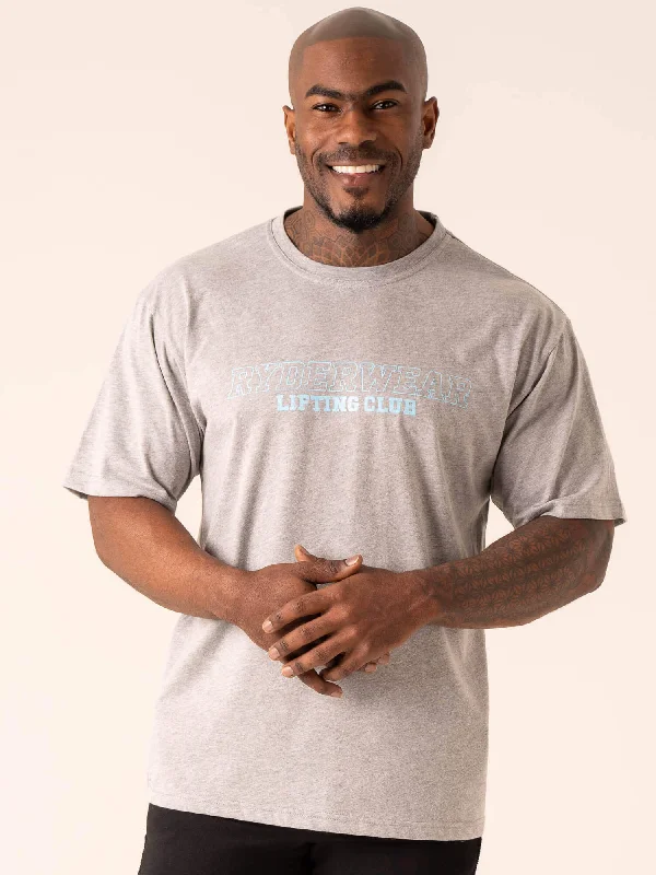 Bargain Alert Lifting Club T-Shirt - Grey Marl