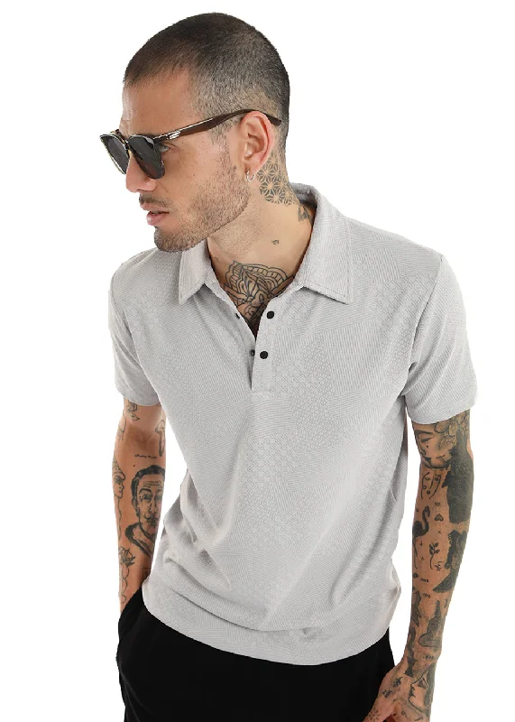 Online Deal Light Gray Structured Polo T-shirt