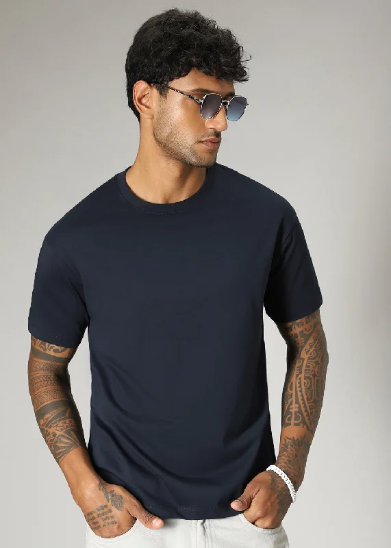 Weekend Savings Extravaganza Navy Blue Regular Fit T-shirt