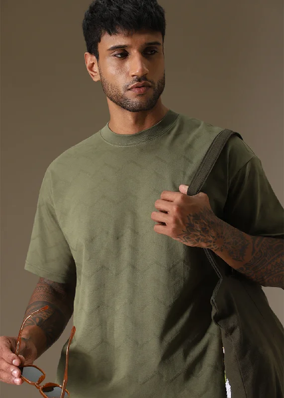 Half Price Olive Drop Shoulder Oversized T-shirt