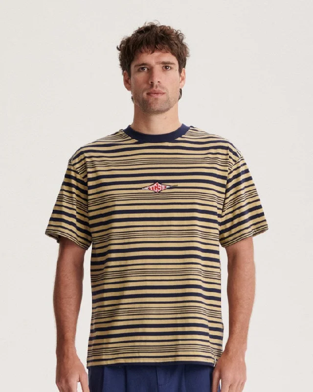 Sid Stripe Tee - Worker Blue