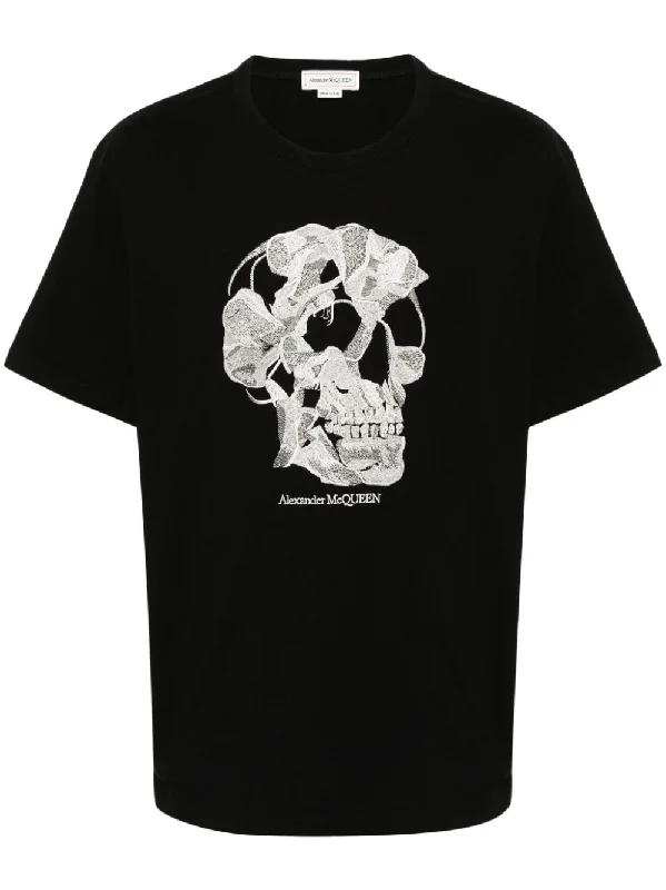 Exclusive Savings Skull-Embroidered Cotton T-Shirt
