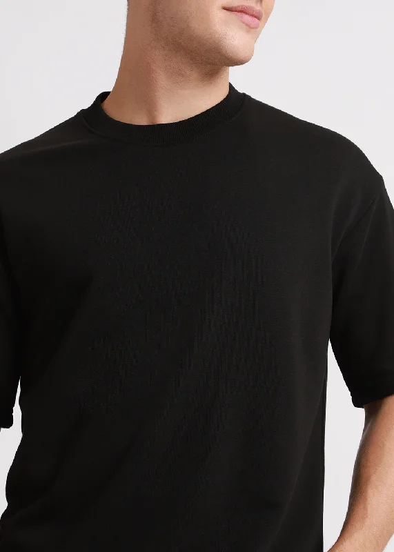 Act Now Slasher Black Oversized Basic T-shirt