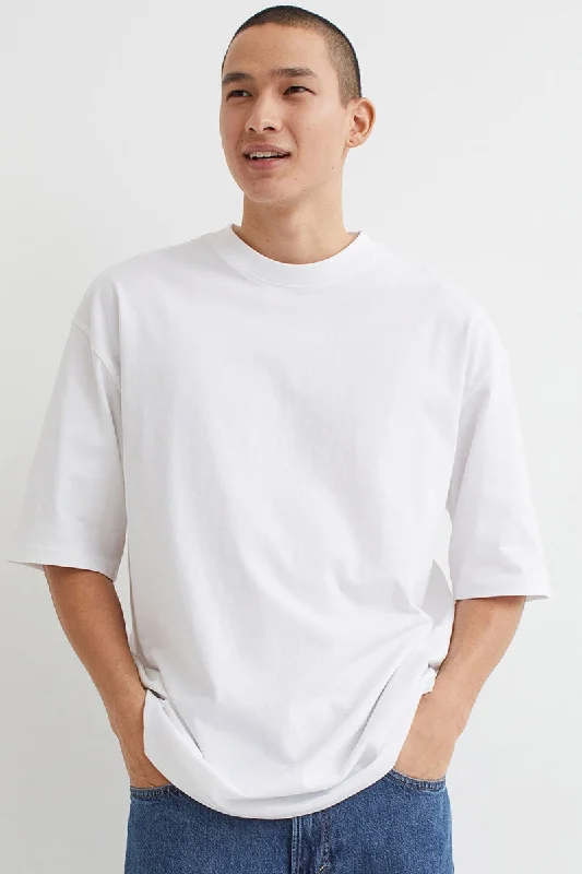 Solid White Oversized Tee Back