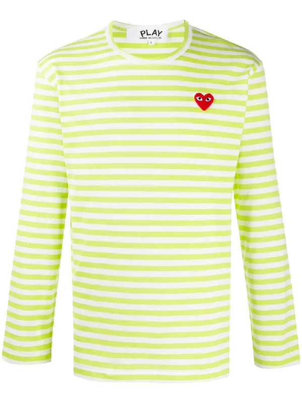 Striped Heart-Logo T-Shirt