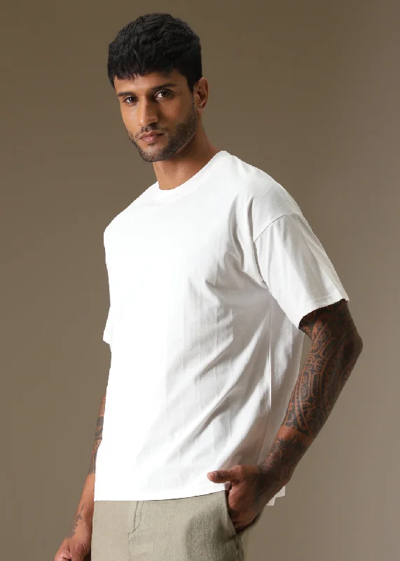 Weekend Deals That Dazzle Striped White Oversized T-shirt