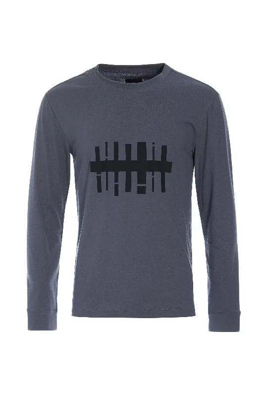 Daily Special T SHIRT WITH PRINT & LONG SLEEVES - 1019CP - GREY