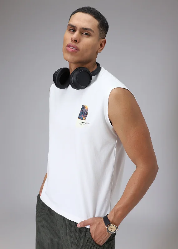 Weekend Specials You Can't Miss Twilight White Printed Tank