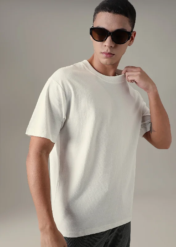 Weekend Offers That Delight White Patterned Regular T-shirt