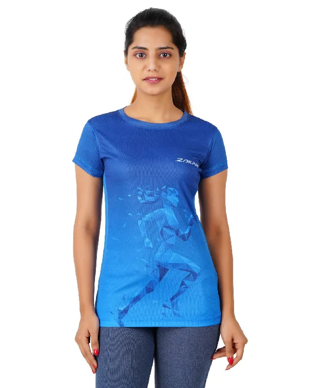 Deal Alert Zakpro Sports Women's Cycling T-Shirt (Bluish Run)